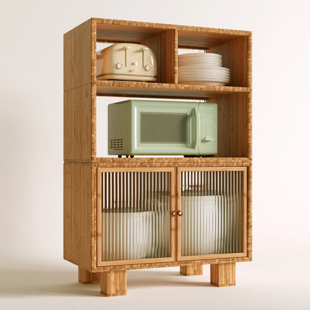 Meuble de rangement en bois, coloris brun clair