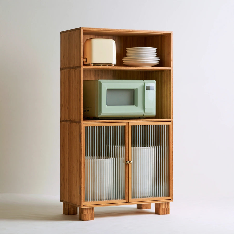 Meuble de rangement en bois, coloris brun clair - fiberonbenchhaven