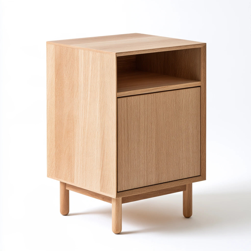 Table de chevet murale en bois, coloris brun clair