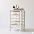 Chariot de rangement en métal sur roulettes, coloris blanc